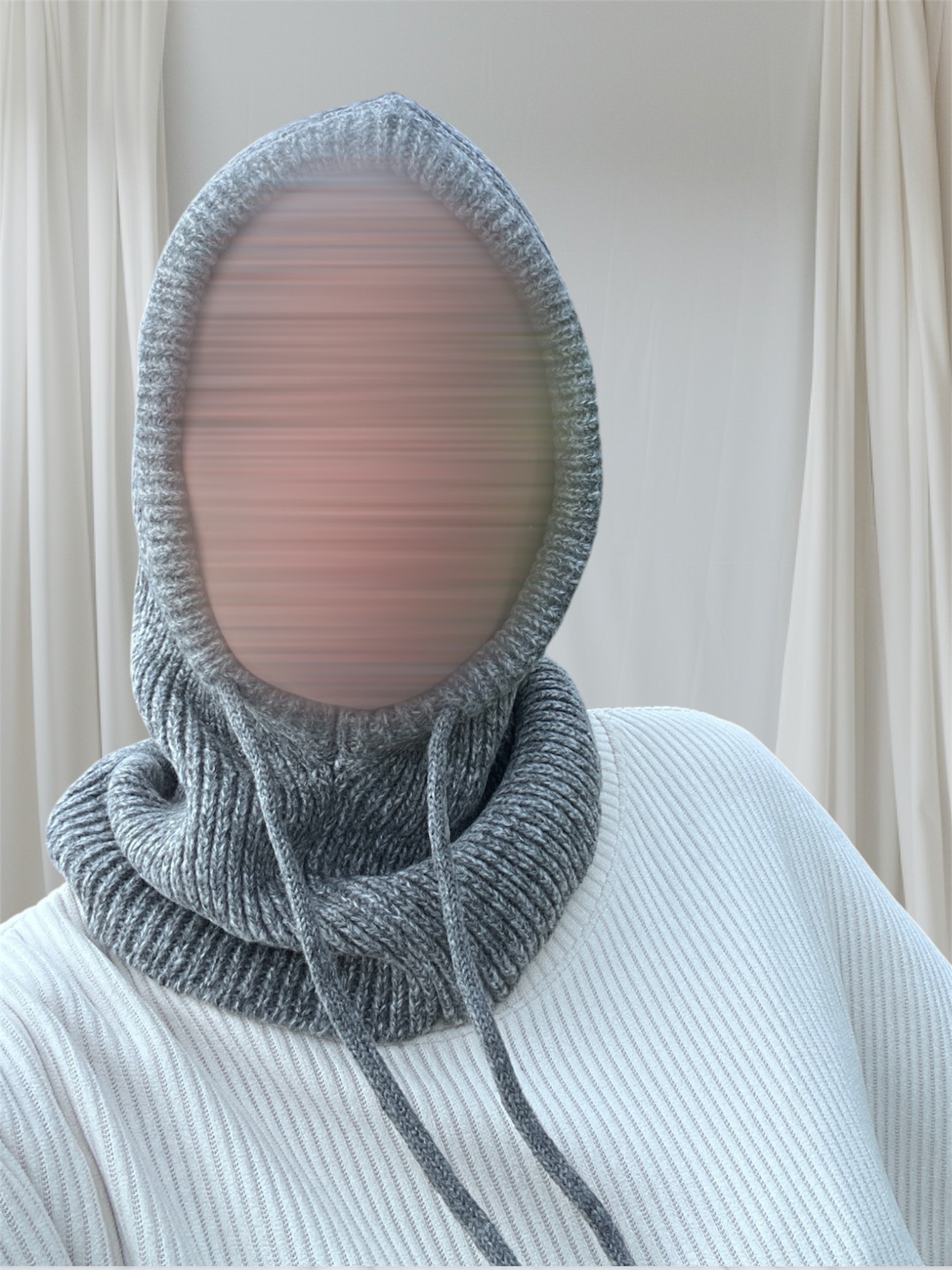 Cagoule côtelée Gris