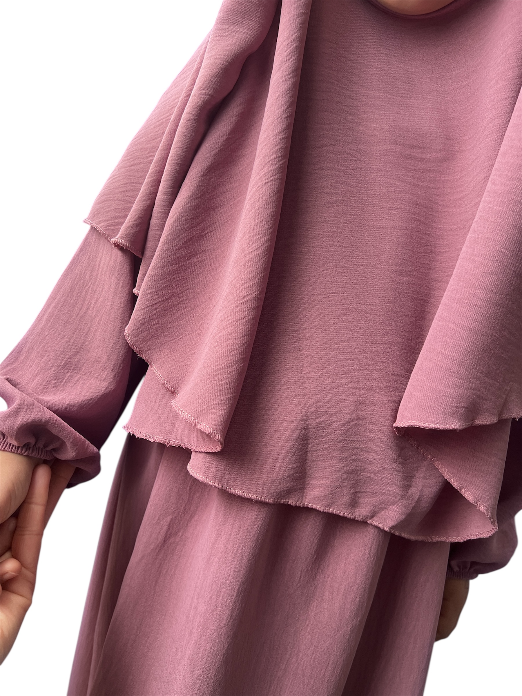 Abaya/khimar Hasna rose/mauve