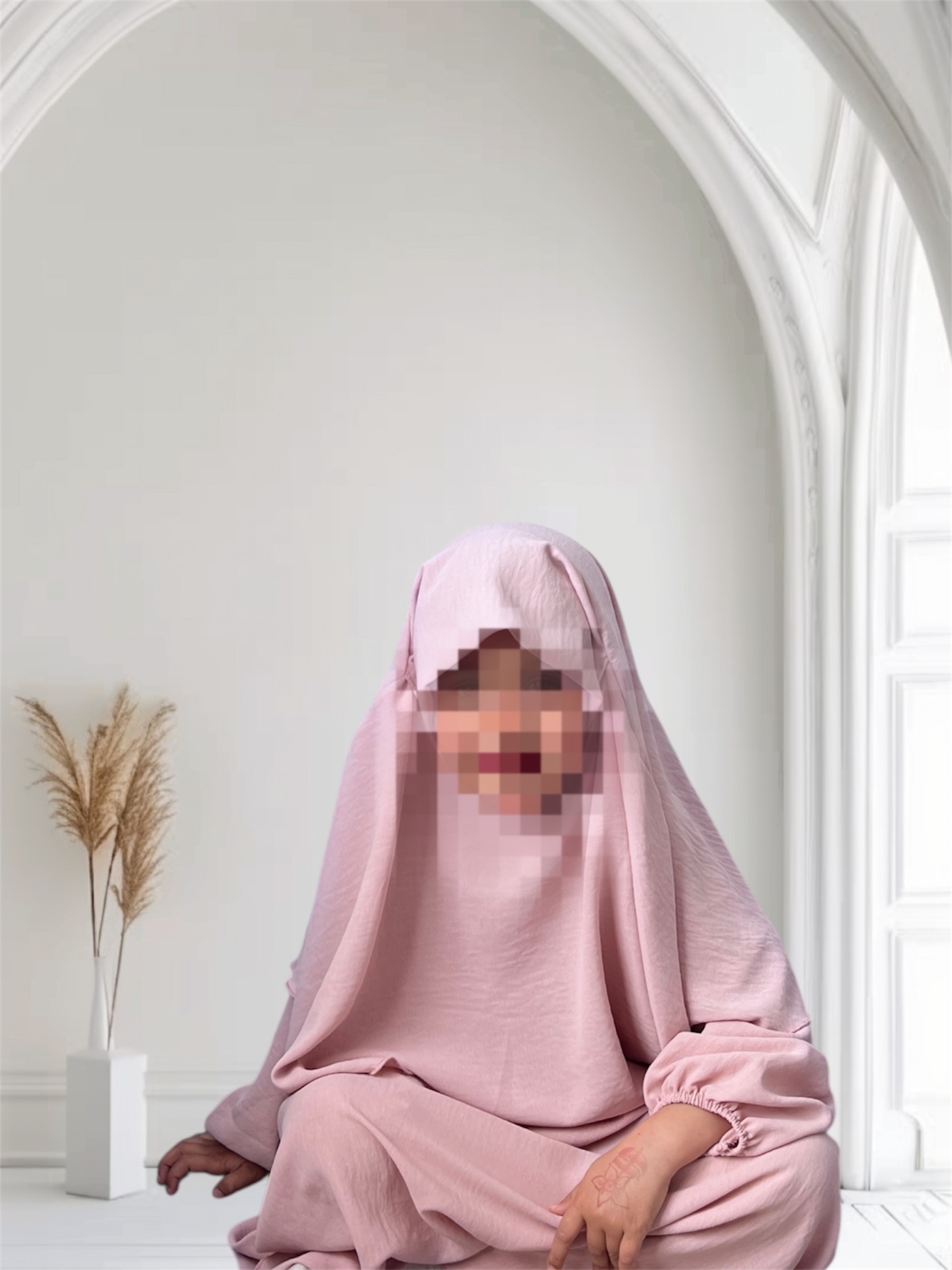 Abaya/Khimar Hasna rose 