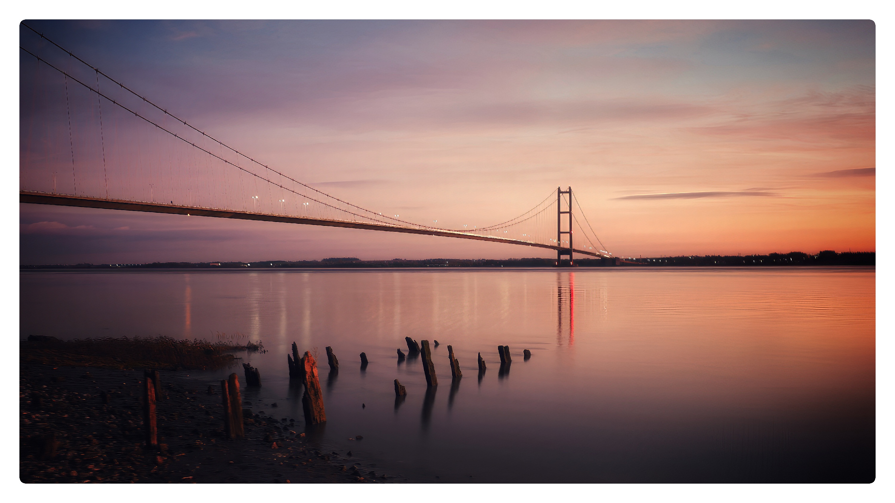 Humber Bridge At Sunset
