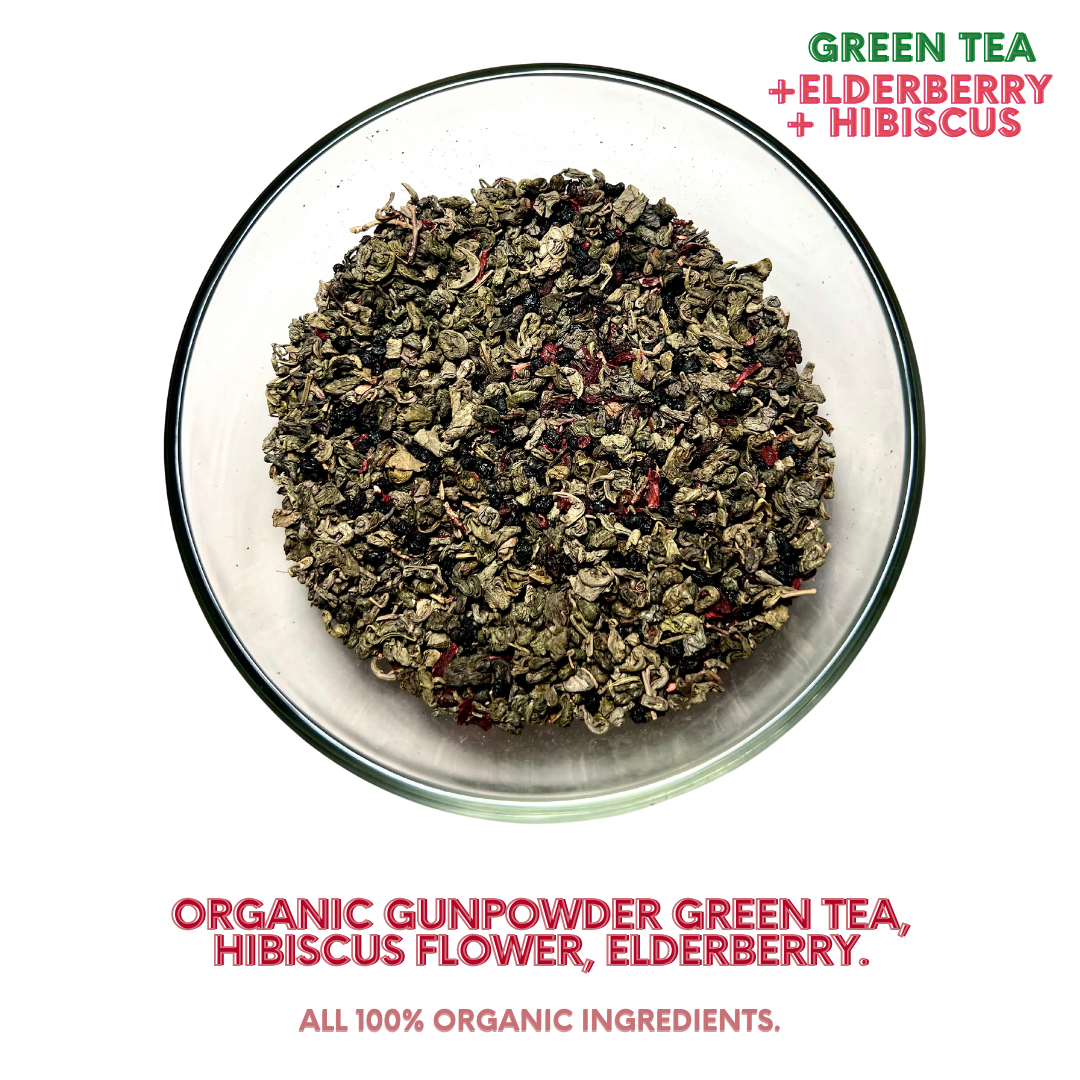 Organic Green Tea With Elderberry + Hibiscus