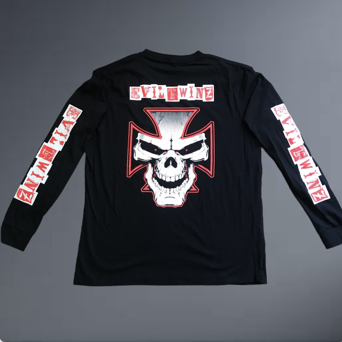 Evil Twinz Chopper Skull Long Sleeve T-shirt Black