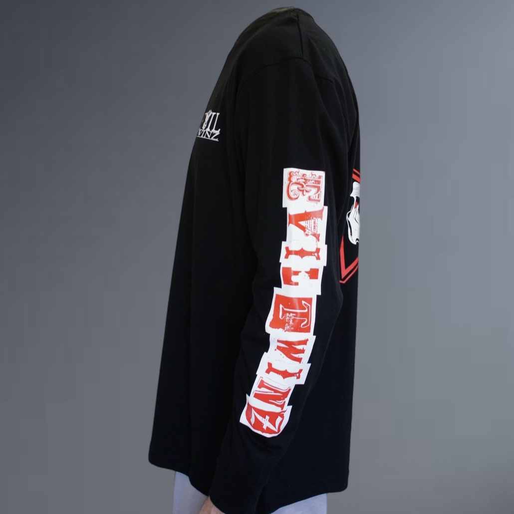 Evil Twinz Chopper Skull Long Sleeve T-shirt Black