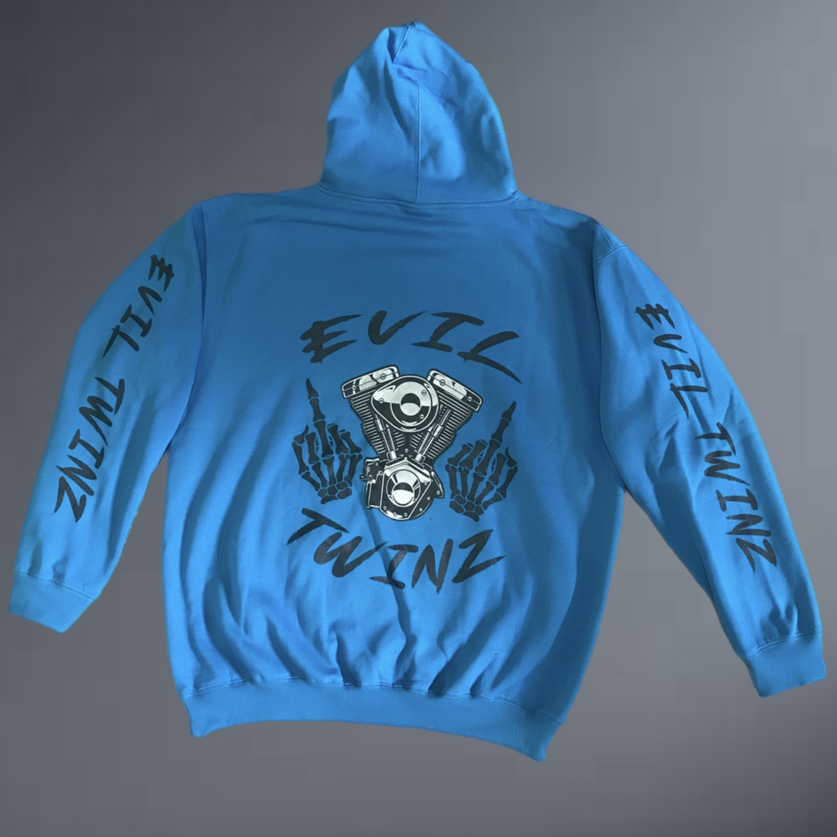 Evil Twinz Attitude Hoodie Blue