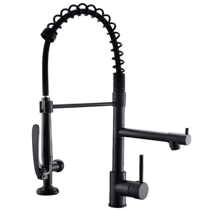 Black Kitchen Faucet,Commercial Pull Down Kitchen Sink Faucet with Sprayer