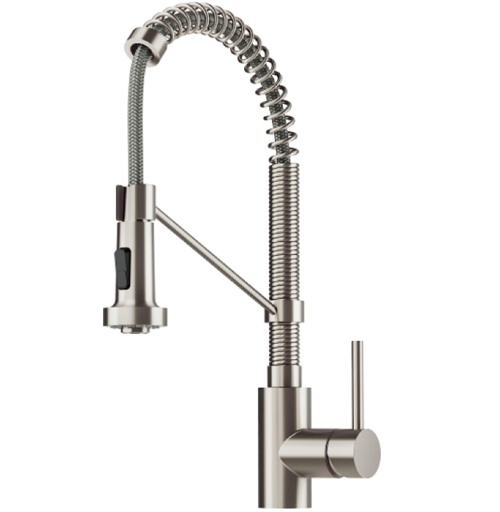  Bolden 18-Inch Commercial Kitchen Faucet with Dual Function Pull-Down Sprayhead in all-Brite Finish, Spot Free Stainless Steel