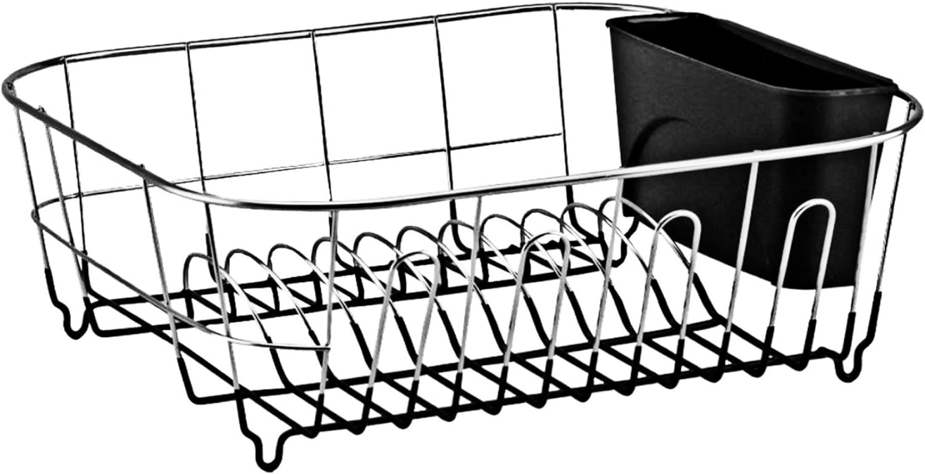 Deluxe Chrome-Plated Steel Small Dish Drainers (Black)