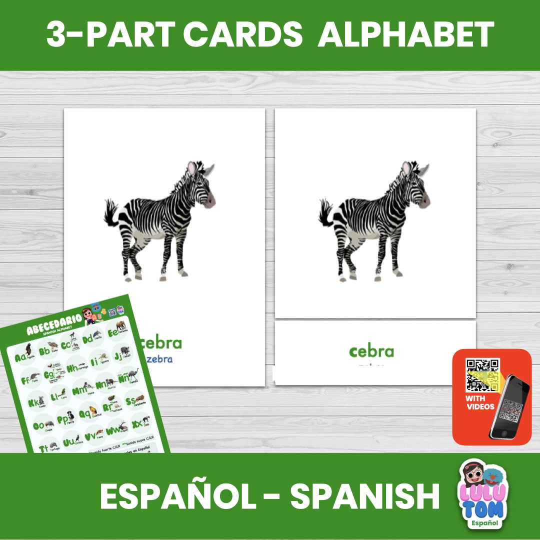SPANISH ALPHABET ANIMAL 3-PART CARD & POSTER (and gift)