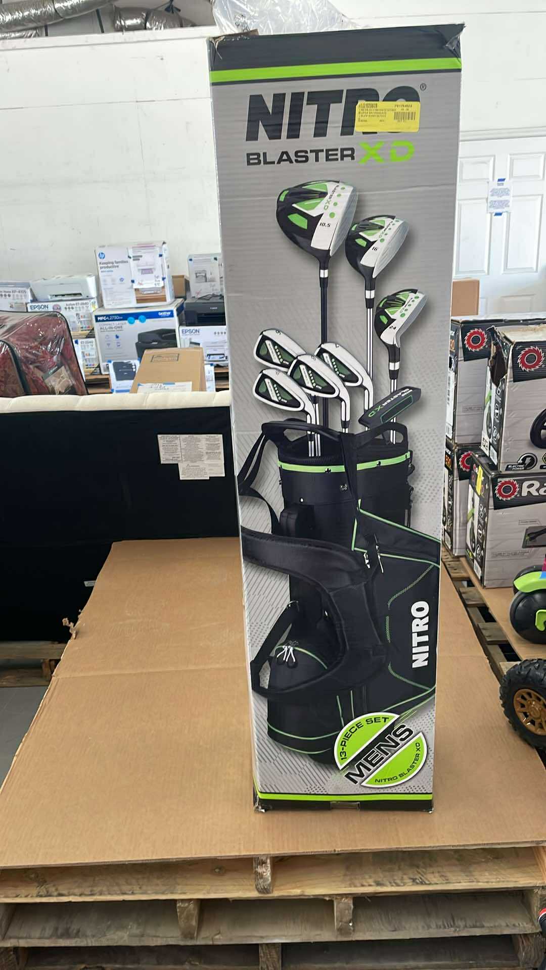 Nitro Blaster XD 13-Piece Men's Complete Golf Club Set | Driver, Wood, Hybrid, Irons, Putter & Bag | Right-Handed Starter Set