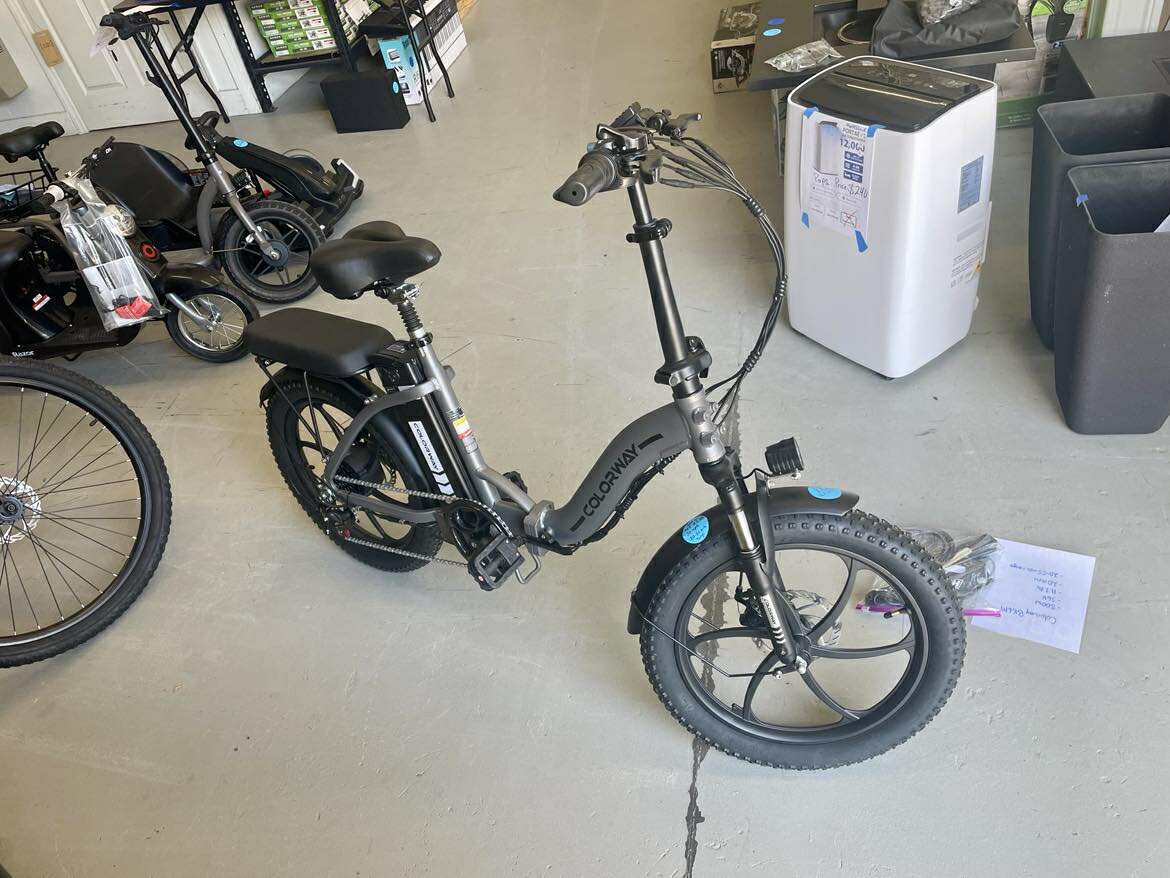 COLORWAY Folding Fat Tire Electric Bike, 500W Motor, 20 MPH Speed, 36V Removable Battery with Passenger Seat | New