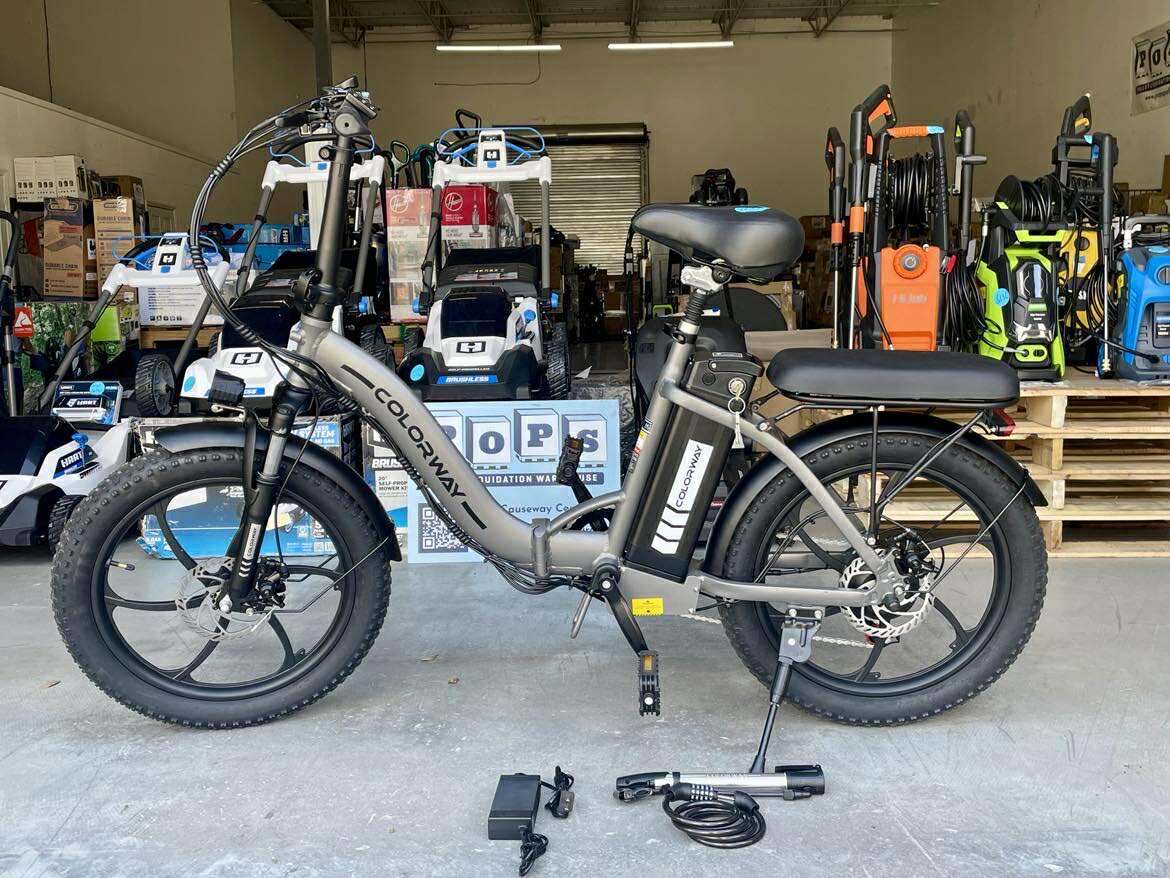 COLORWAY Folding Fat Tire Electric Bike, 500W Motor, 20 MPH Speed, 36V Removable Battery with Passenger Seat | New