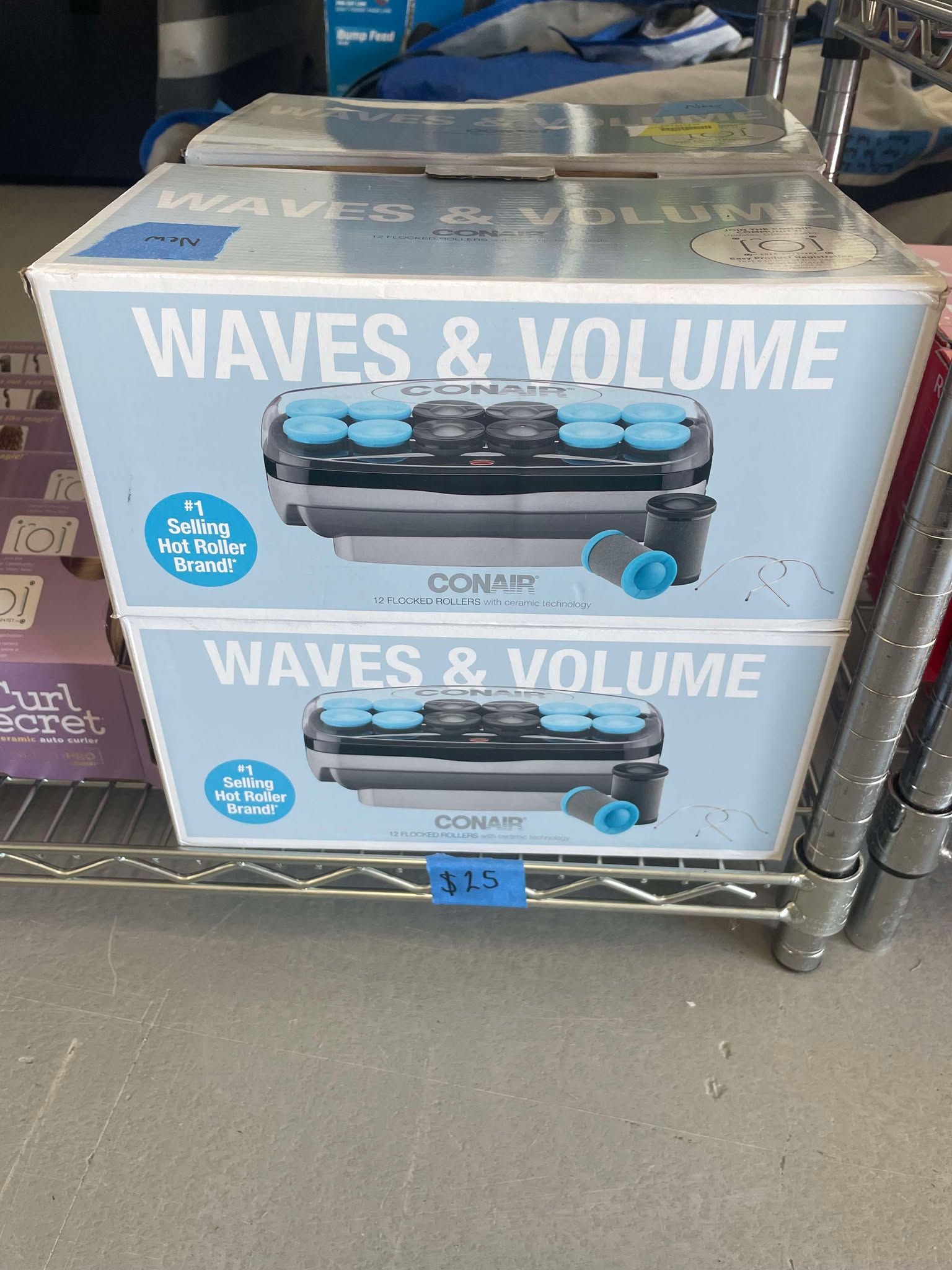 Conair Waves & Volume 12-Piece Ceramic Flocked Hot Rollers | Jumbo & Super-Jumbo Hair Setter with 85-Second Heat-Up