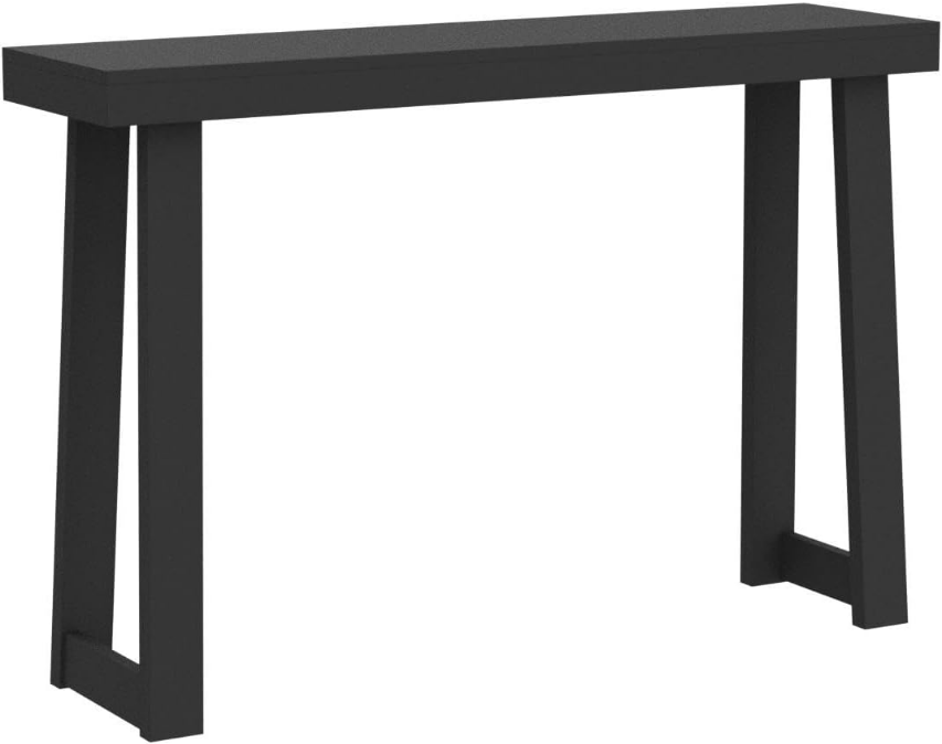Solid Wood Console Table, 46.25 Inch, Sofa Table, Narrow Entryway Table for Hallway, Behind The Couch, Living Room, Foyer, Easy Assembly, Black