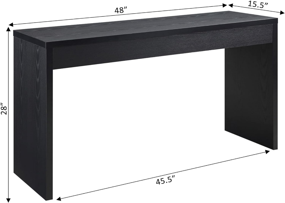 Northfield Hall Console Desk Table, 48(L) x 15.5(W) x 28"(H), Black