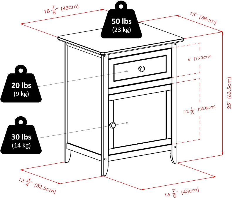 Eugene Accent Table, 18.9 inches, Espresso