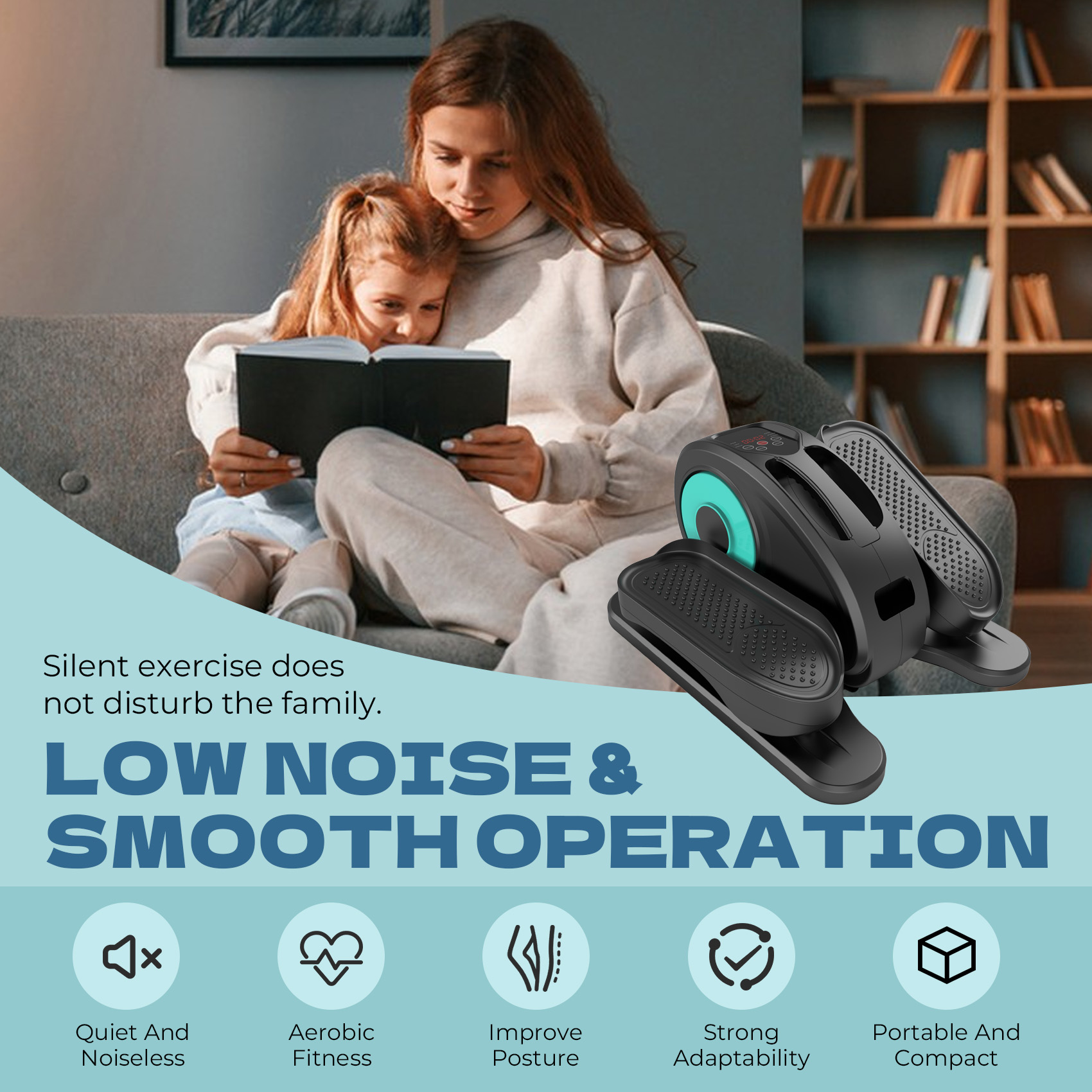 PROHIKER Under Desk Elliptical Machine, Elliptical Trainer with Remote Control Seated Pedal Exerciser, Electric Portable Elliptical Stepper, Mini Elliptical Leg Exerciser for Seniors Adults and Teens