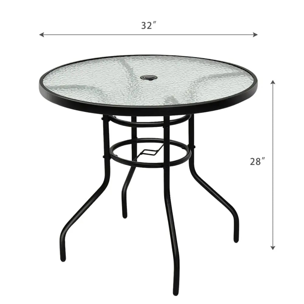 Tappio 32 Inch Patio Bar Table, Round Outdoor Bar Height Bistro Table Dining Table Pub Table with Umbrella Hole for Patio Yard Poolside