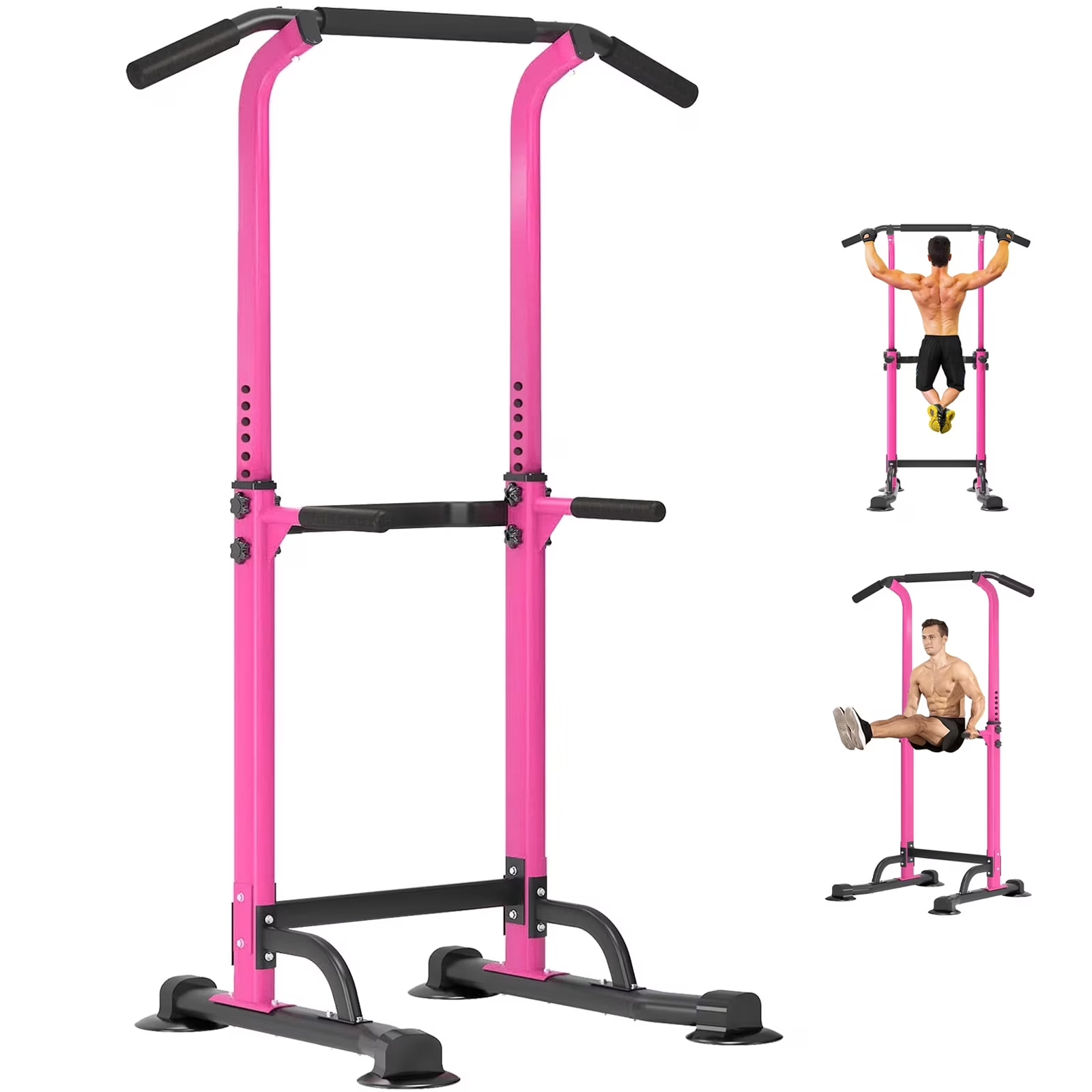 PROHIKER Power Tower Dip Station, Pull Up Bar Stand Power Rack with Backrest, Height Adjustable Strength Training Equipment for Fitness Home Workout