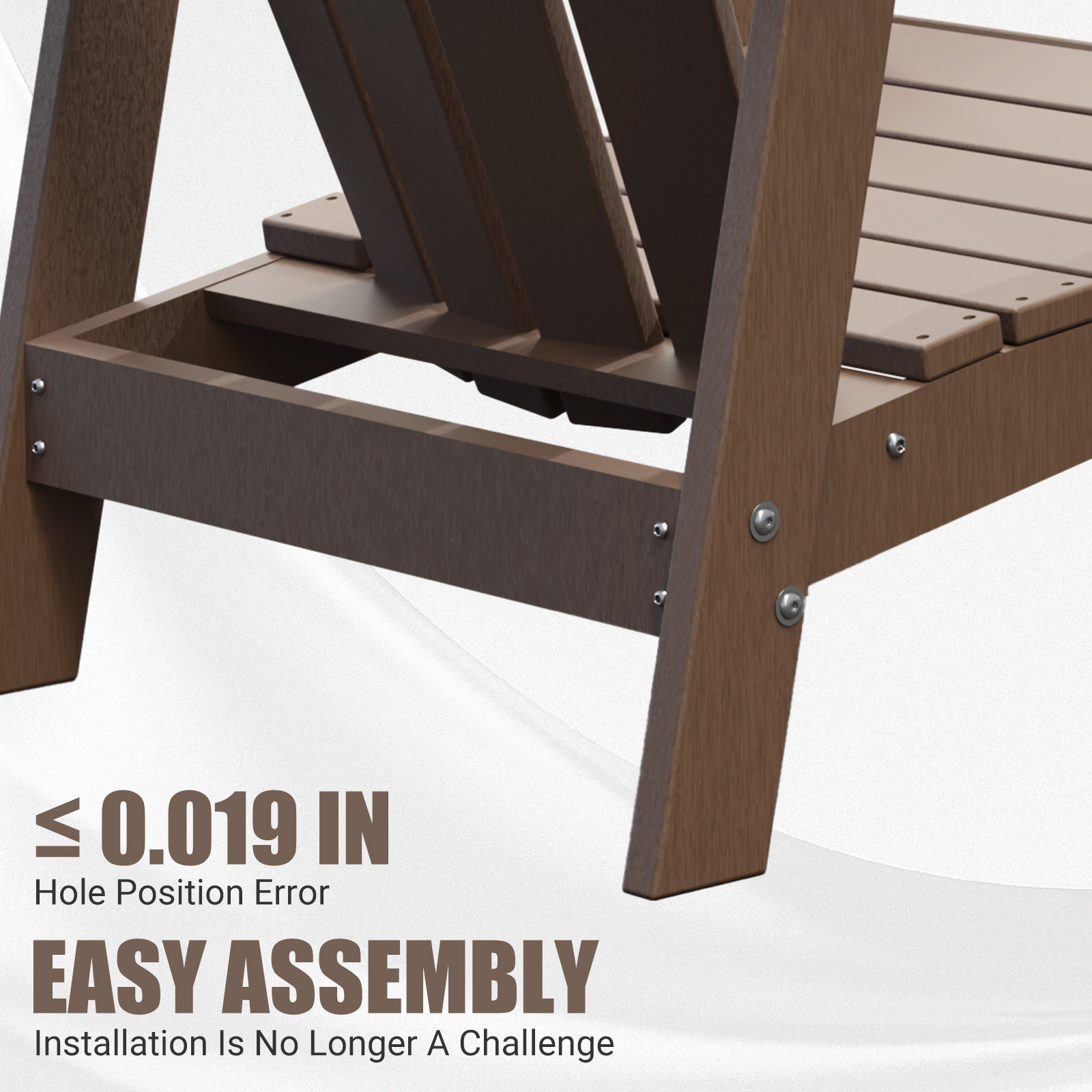 Tappio Adirondack Chair, All Weather Outdoor Patio Chair with Cup Holder, Porch Poolside Chair for Lawn, Yard, Brown