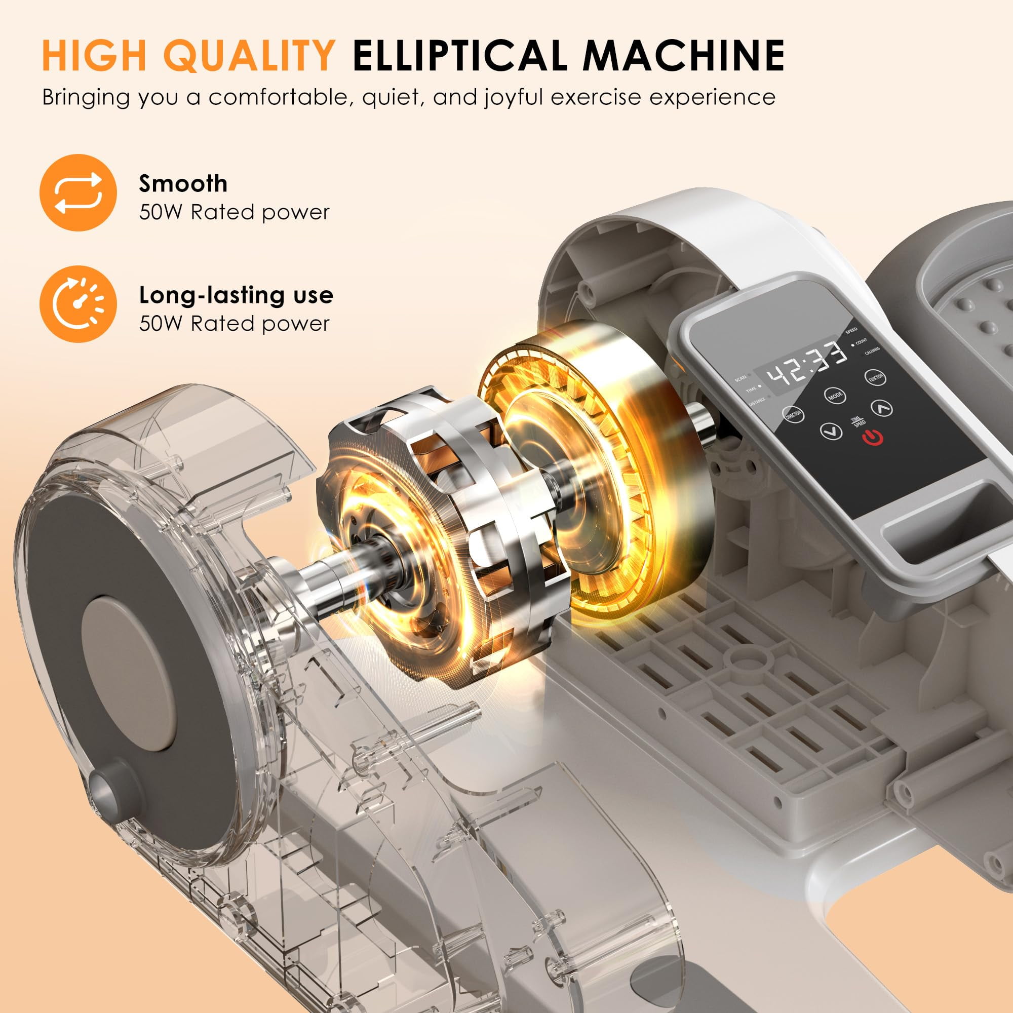 PROHIKER Under Desk Elliptical Machine, Electric Seated Pedal Exerciser Ellipse Leg Exerciser with Remote Control, LCD Display and 12 Adjustable Speeds, Leg Exerciser While Sitting for Seniors