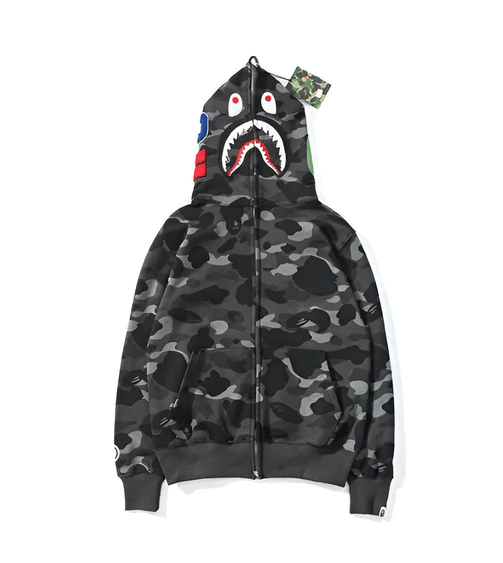 Sudadera BAPE Grey Full zip Shark 