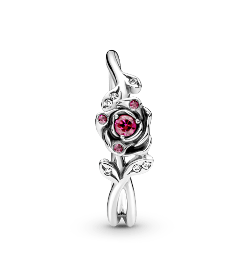Anillo Pandora En Plata De Ley Rosa De La Bella Y La Bestia De Disney