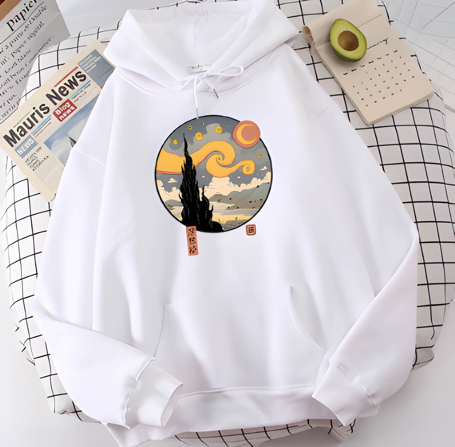 Sudadera noche estrellada ukiyo-e
