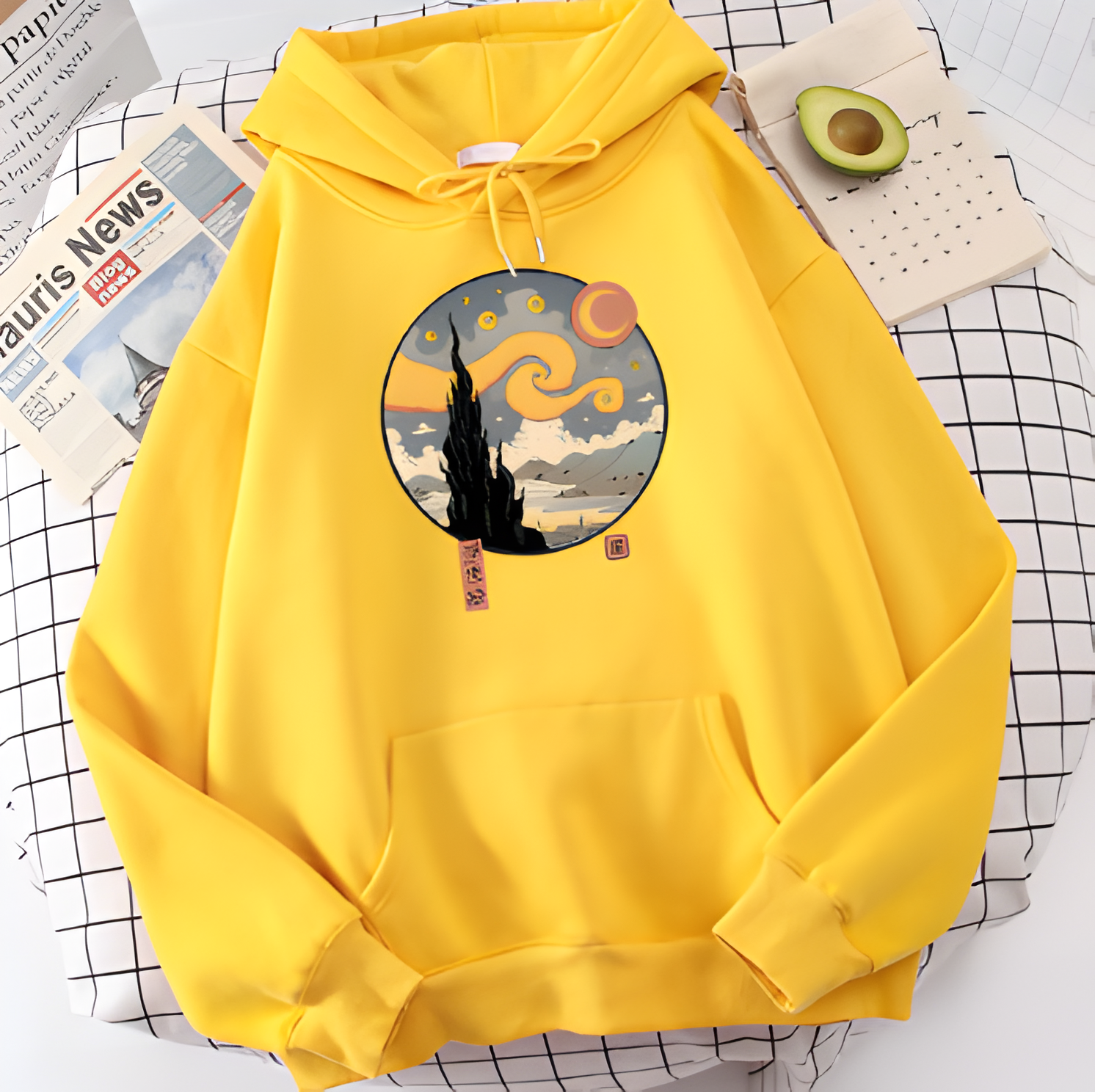 Sudadera noche estrellada ukiyo-e