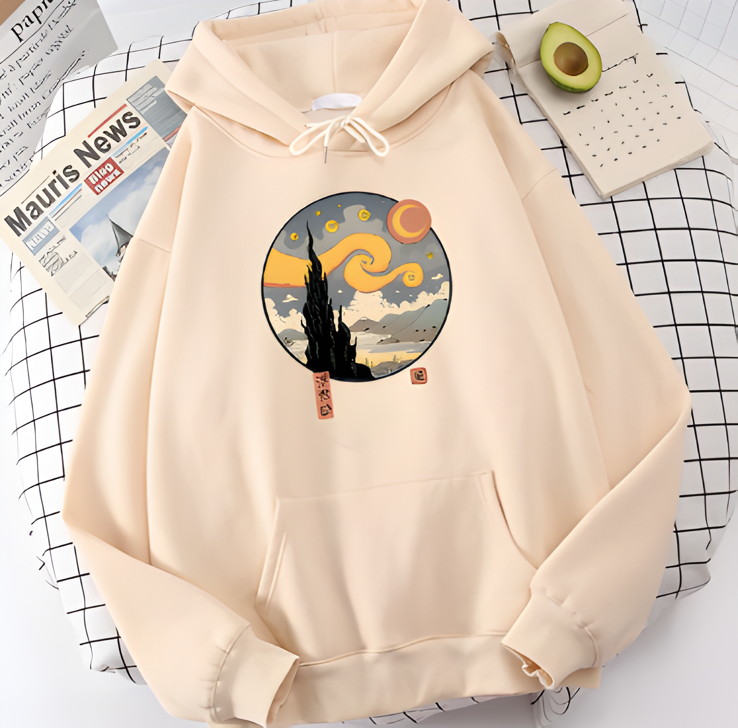 Sudadera noche estrellada ukiyo-e