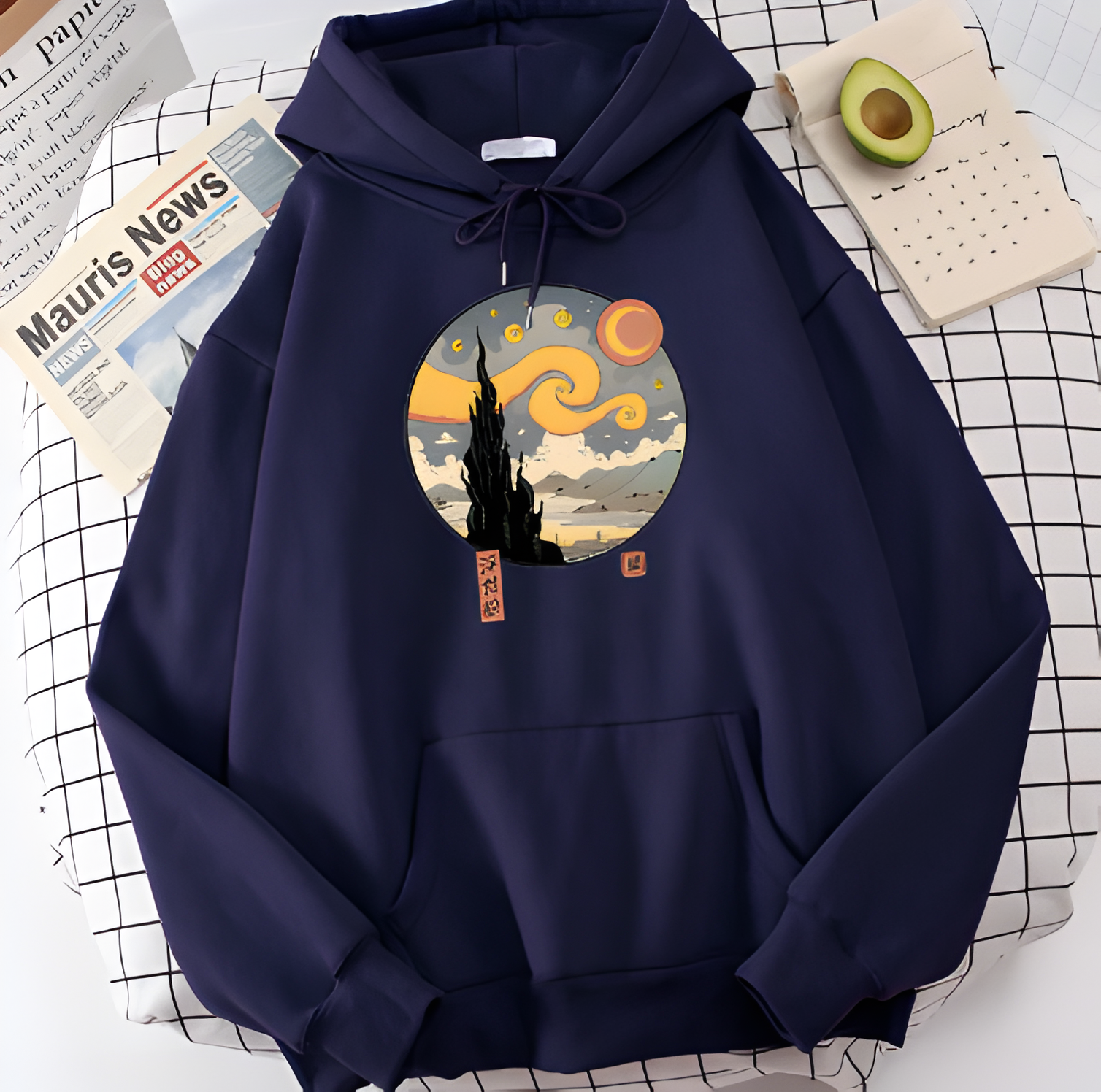Sudadera noche estrellada ukiyo-e