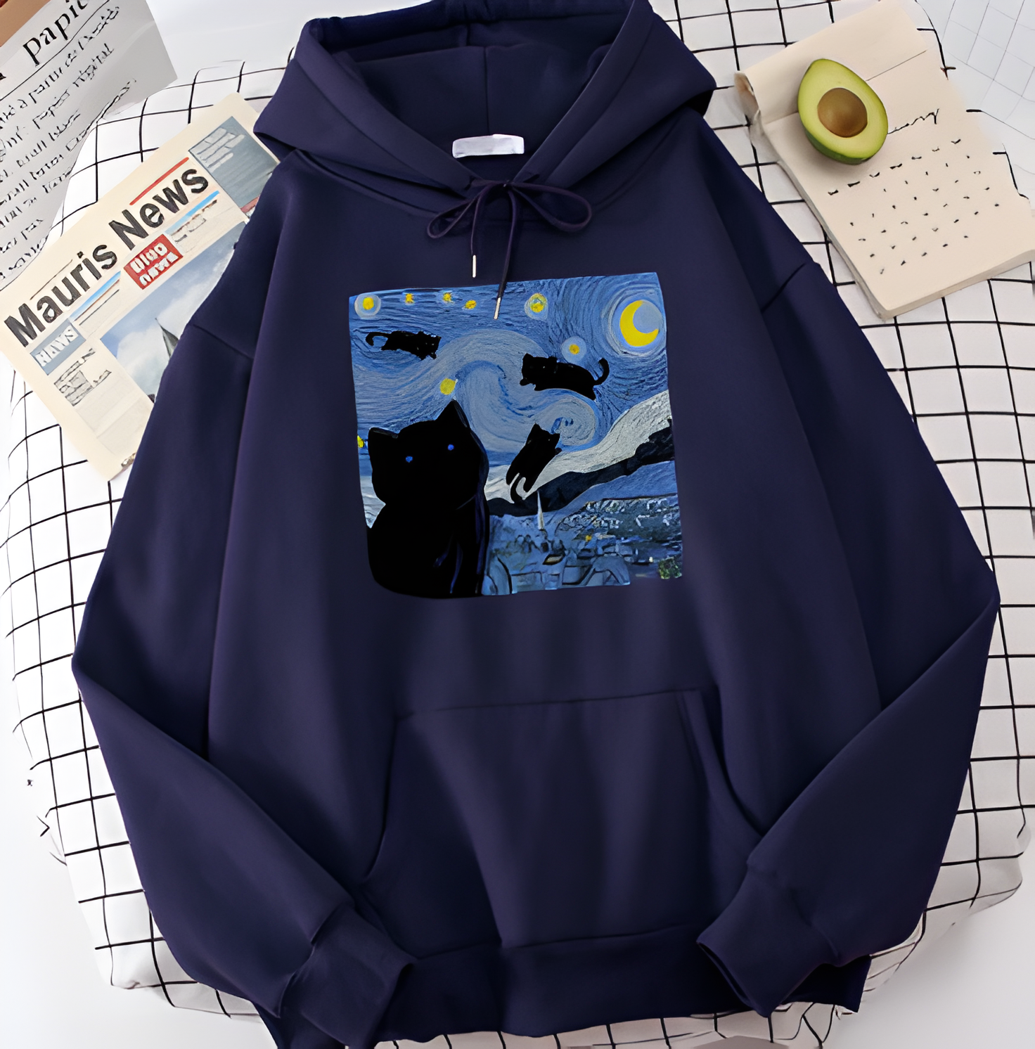 Sudadera Black Cat Starry Night