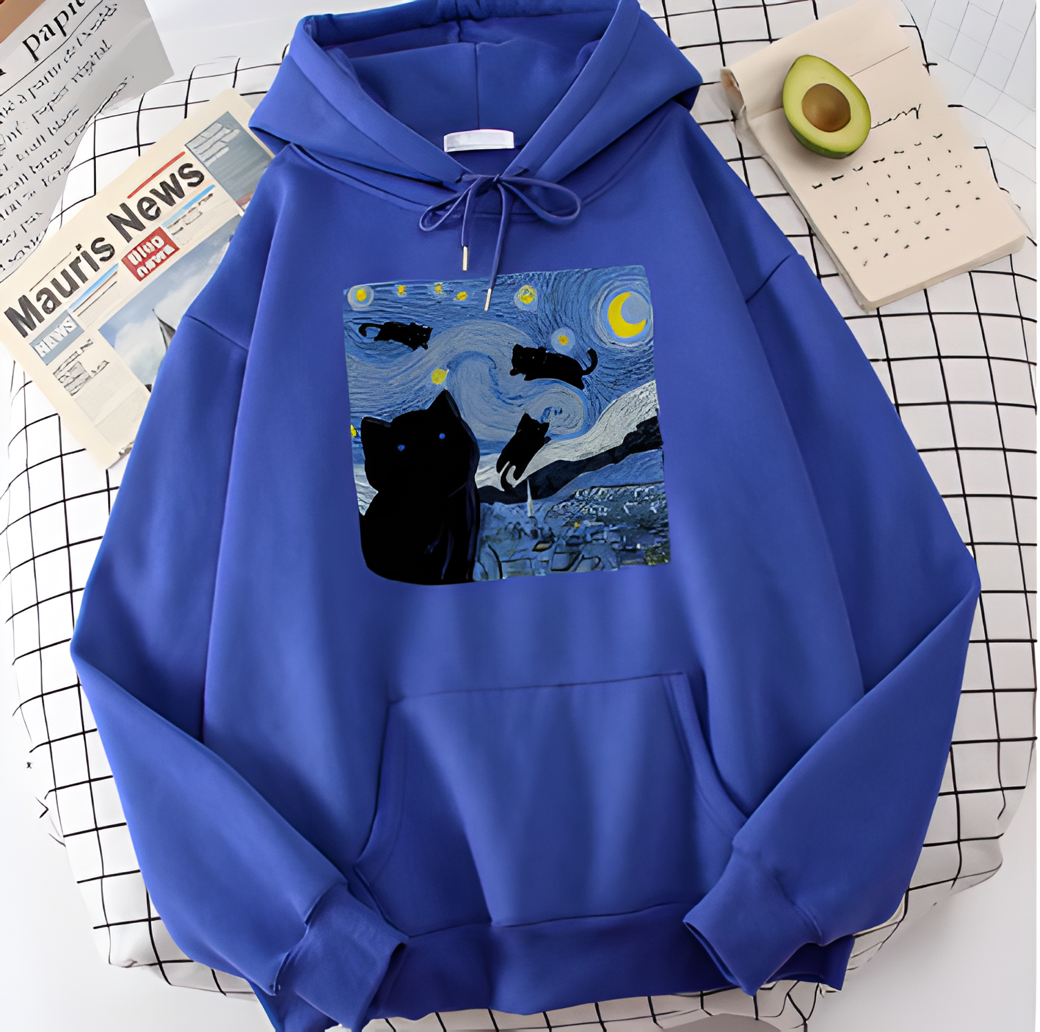 Sudadera Black Cat Starry Night