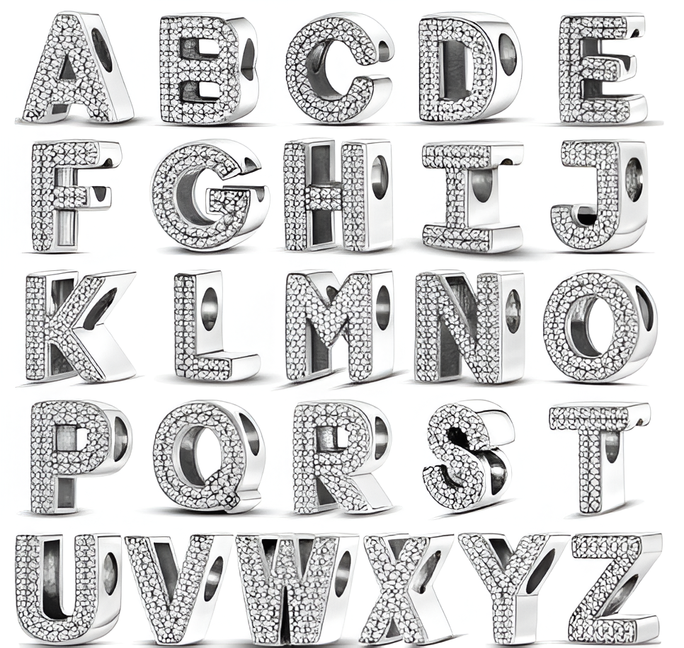 Pandora Charms Alfabeto de Circonia y plata de ley