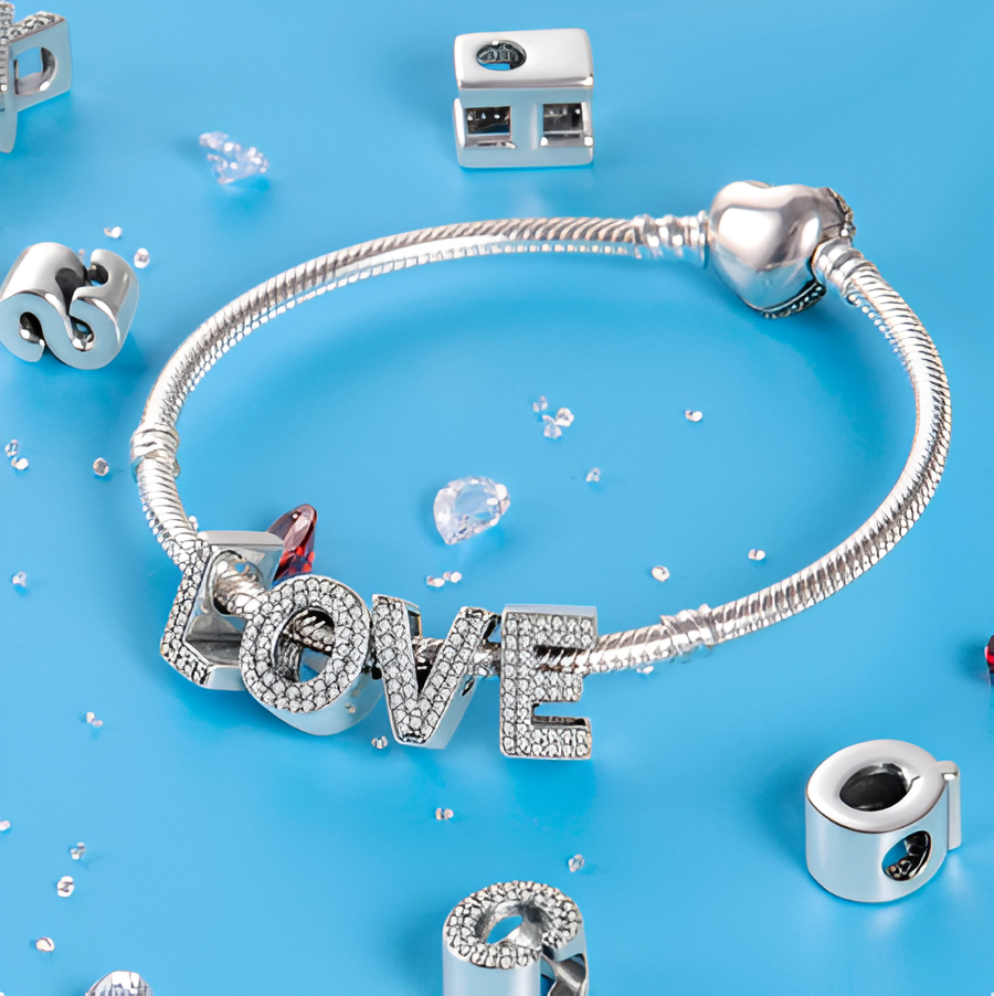 Pandora Charms Alfabeto de Circonia y plata de ley 