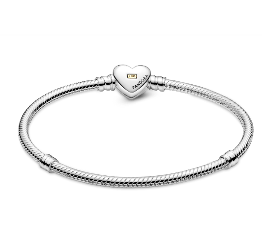 Brazalete Cadena De Serpiente Con Broche De Corazón Dorado Cóncavo Dos Tonos