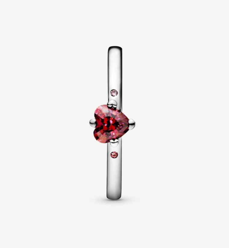 Anillo Corazón rojo reluciente