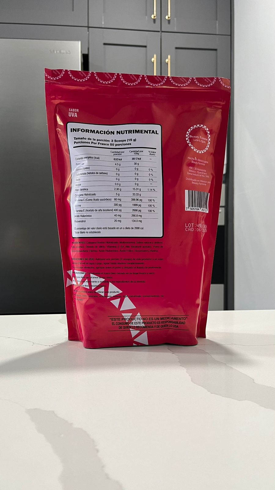  Colágeno Beauty Femme con Ácido Hialurónico - Sabor Uva