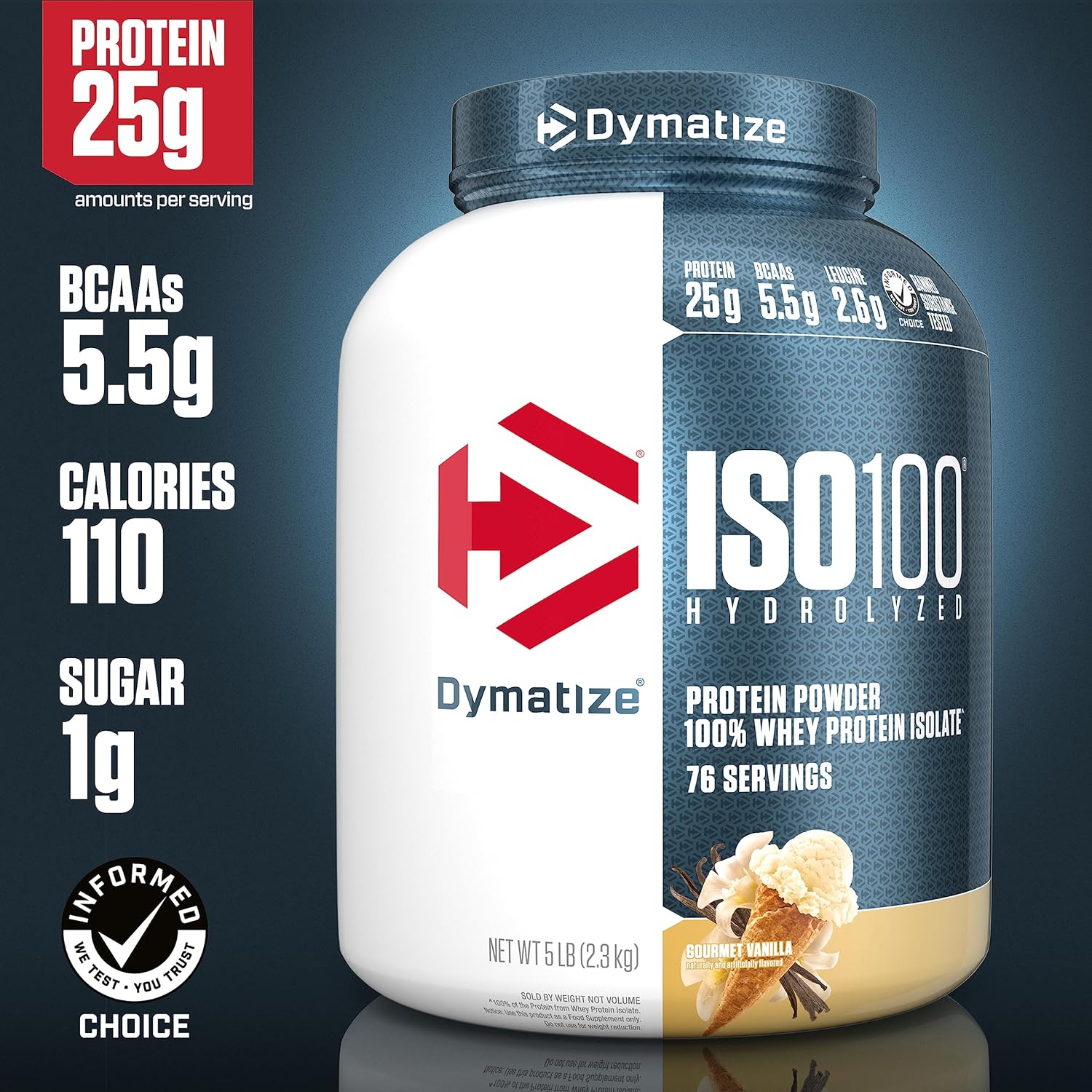Dymatize - Proteína hidrolizada en polvo. ISO100 Gourmet 