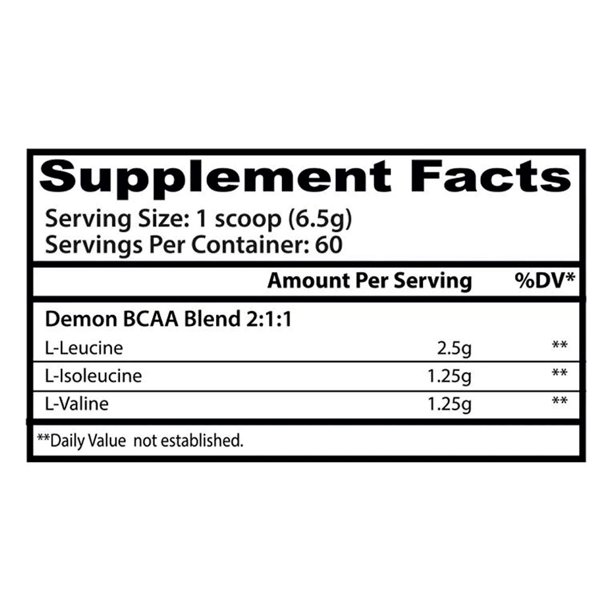 Aminoacidos Demon Bcaa Insane Labz 60 Servicios