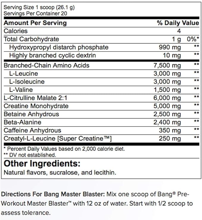 VPX Bang Pre-Workout Master Blaster Rainbow Unicorn 20 porciones