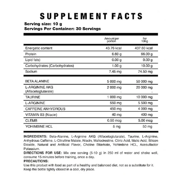 Hiroshima Pre Workout 30 servicios