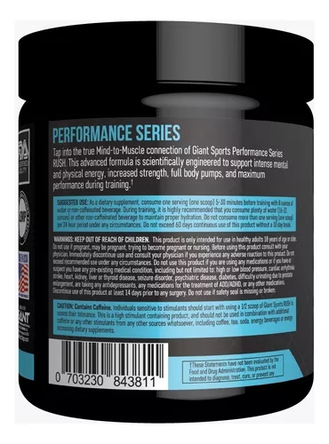 Rush Pre Work Giant Sports 252 Grs