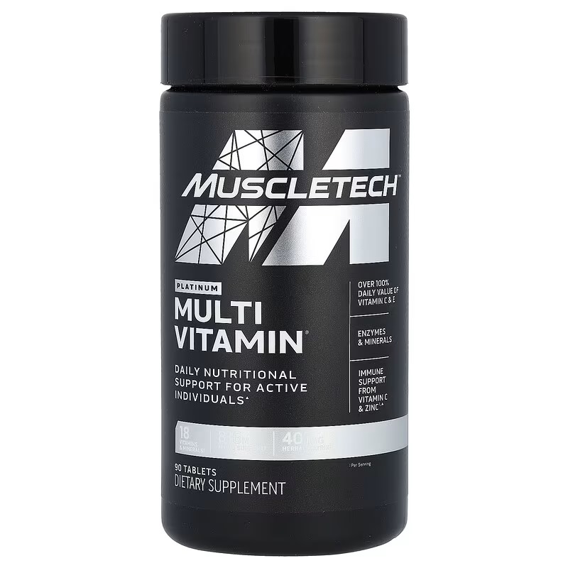 MuscleTech, Multivitamin, Suplemento multivitamínico platino, 90 comprimidos