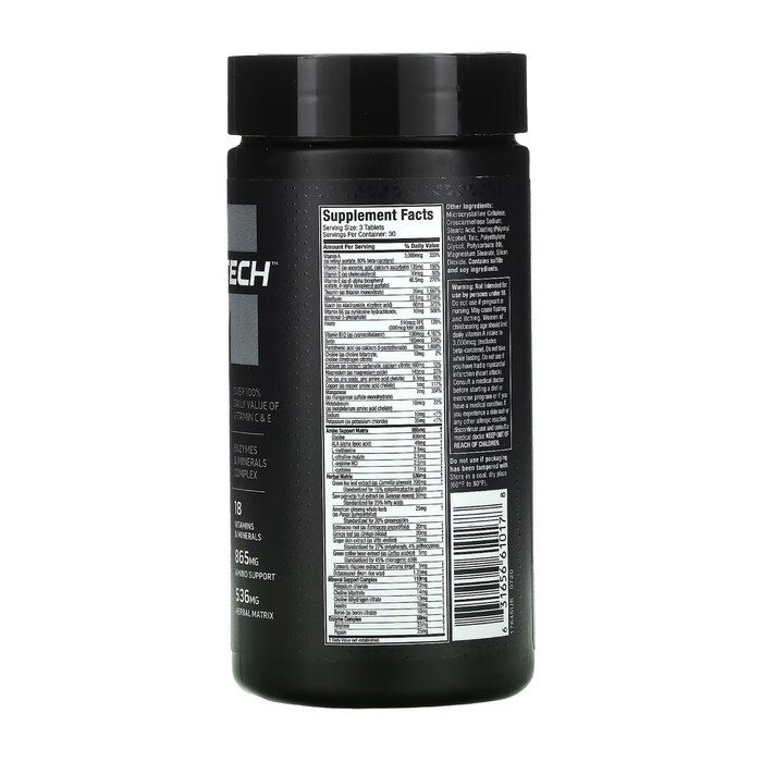 MuscleTech, Multivitamin, Suplemento multivitamínico platino, 90 comprimidos