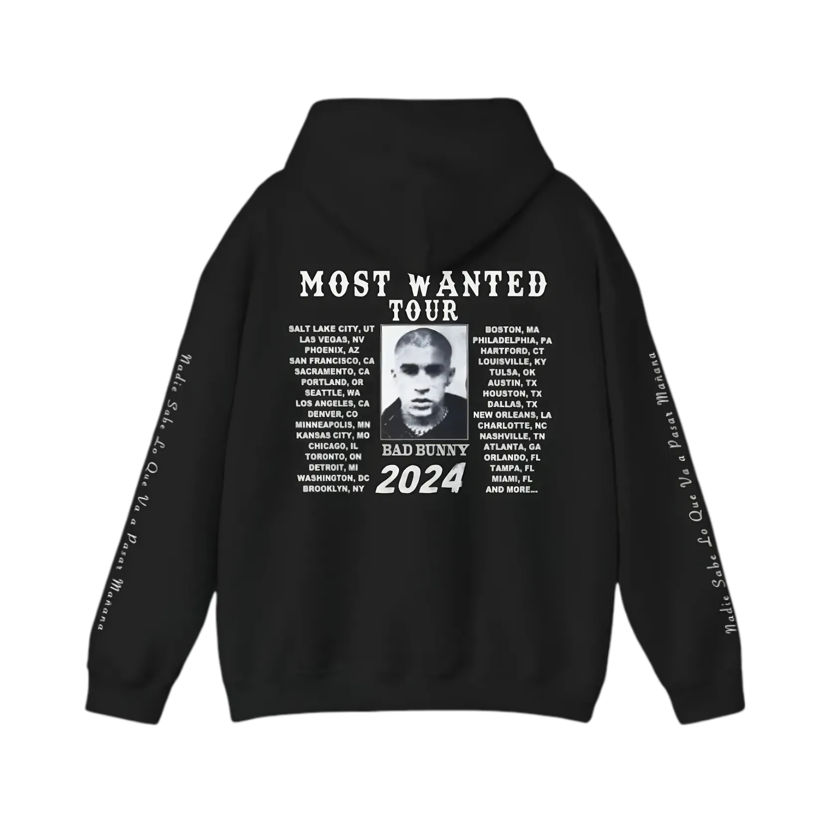 MOST WANTED TOUR - SIGNATURE MUGSHOT TOUR DATES HOODIE BLACK