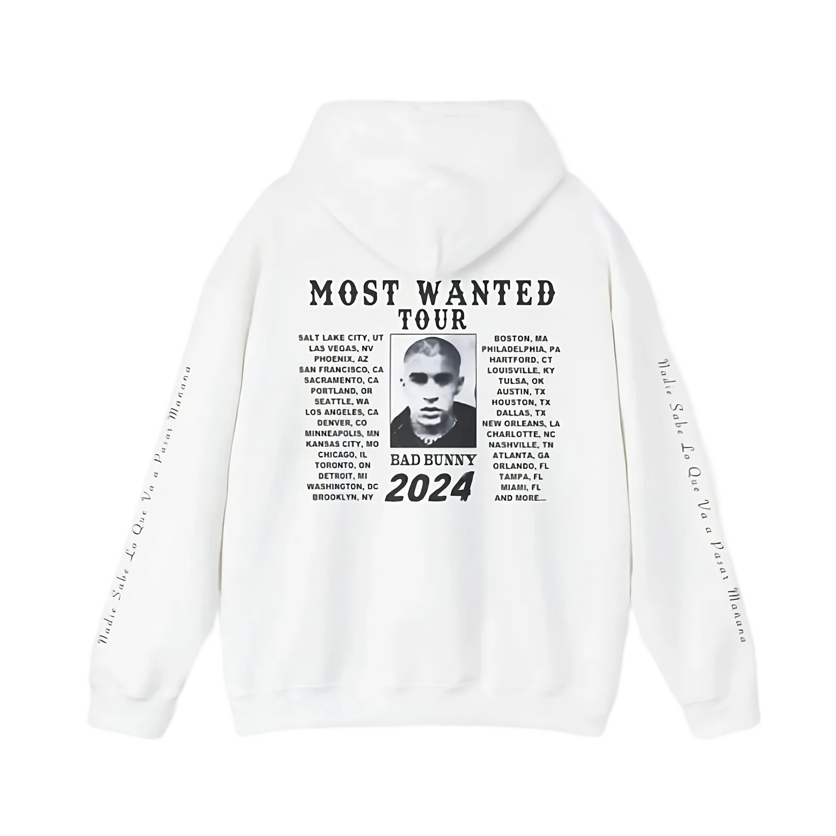 MOST WANTED TOUR - SIGNATURE MUGSHOT TOUR DATES HOODIE WHITE