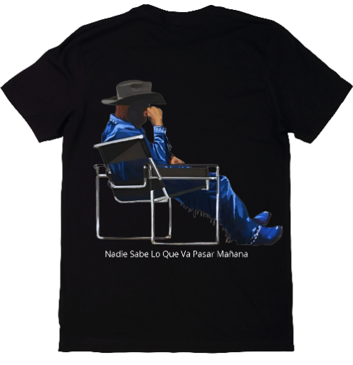 Bad Bunny Sitting Cowboy T Shirt - Tracer WHITE/BLACK
