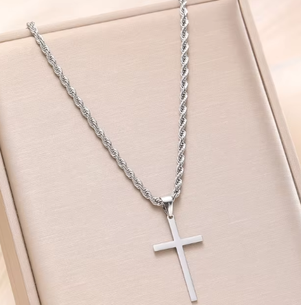Cadena Cruz Eterna Plata