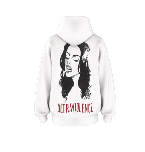 ULTRAVIOLENCE LANA DEL REY, WHITE HOODIE