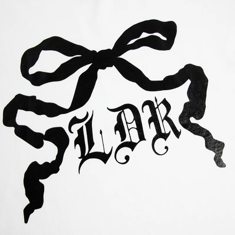 White T-Shirt With Ribbon